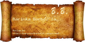 Barinka Borbála névjegykártya